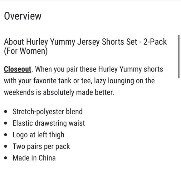 Hurley Short Set For Lounging set of 2 size Large - Picture 7 of 9
